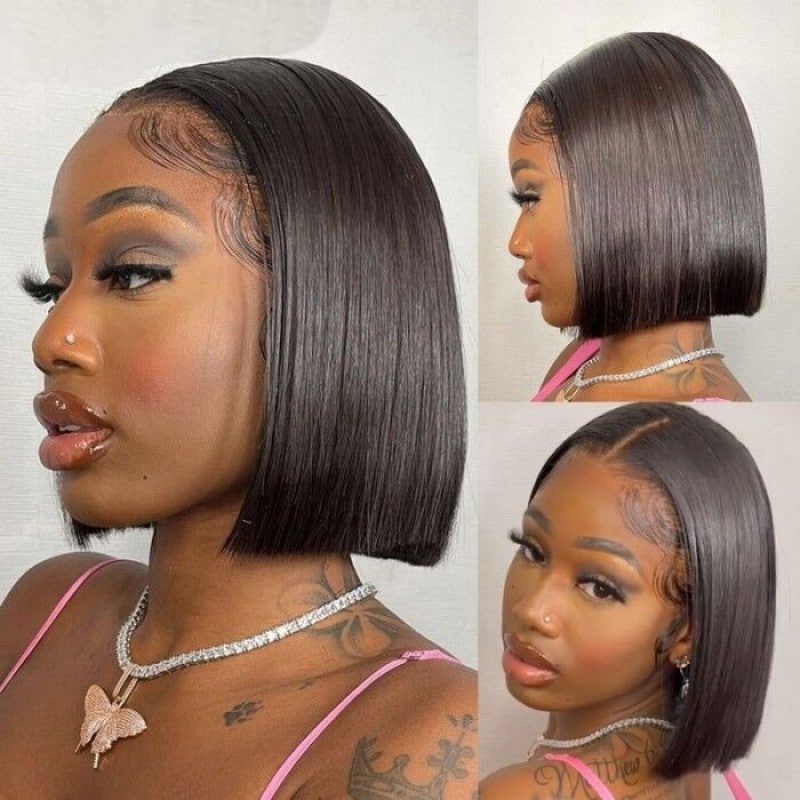 Image of Blunt cut bob with middle part 2