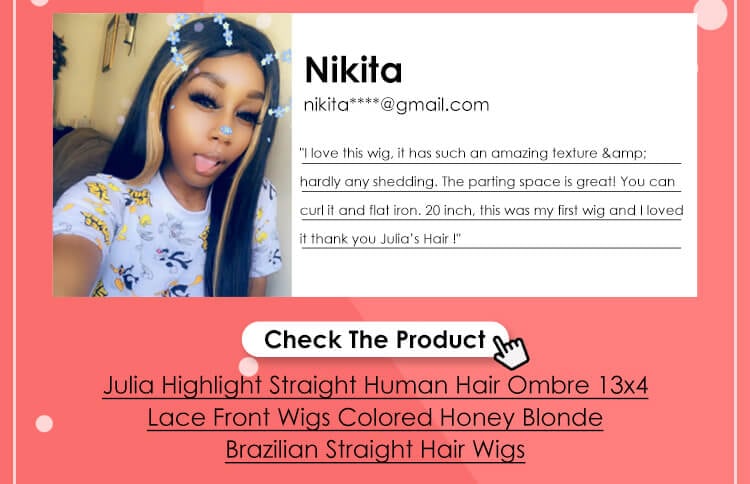 Julia Highlight Straight Human Hair Ombre 13x4 Lace Front Wigs Colored Honey Blonde Brazilian Straight Hair Wigs